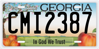 GA license plate CMI2387