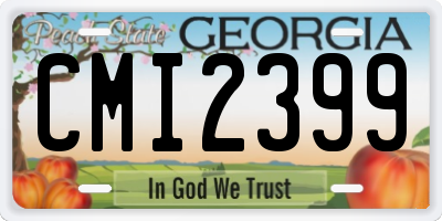 GA license plate CMI2399