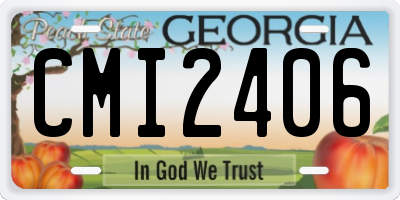 GA license plate CMI2406