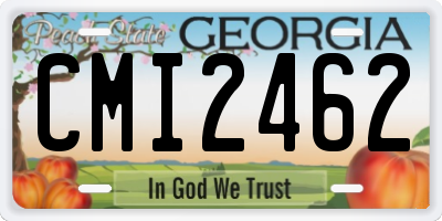 GA license plate CMI2462
