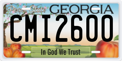 GA license plate CMI2600