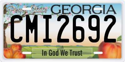 GA license plate CMI2692