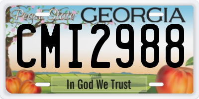 GA license plate CMI2988