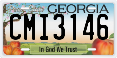 GA license plate CMI3146