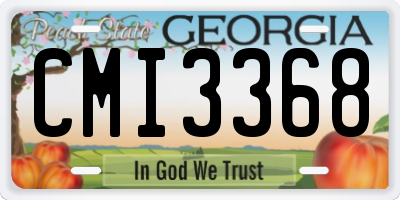 GA license plate CMI3368