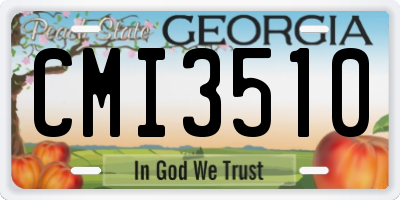 GA license plate CMI3510