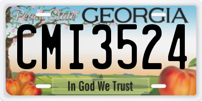 GA license plate CMI3524