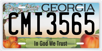 GA license plate CMI3565