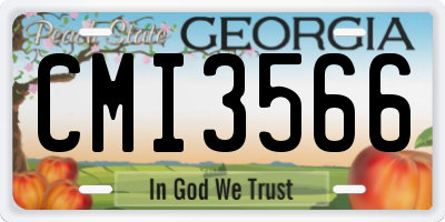 GA license plate CMI3566