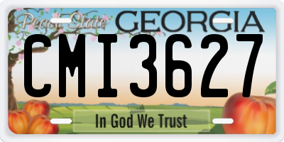 GA license plate CMI3627