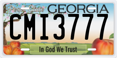 GA license plate CMI3777