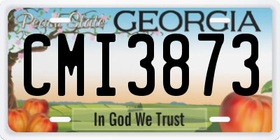 GA license plate CMI3873
