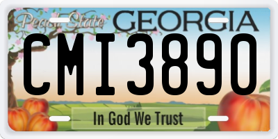 GA license plate CMI3890
