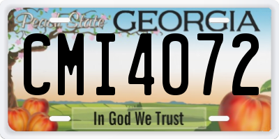GA license plate CMI4072