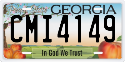 GA license plate CMI4149