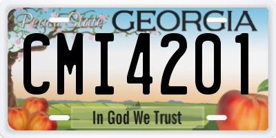 GA license plate CMI4201