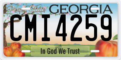 GA license plate CMI4259