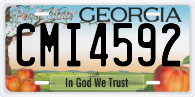 GA license plate CMI4592