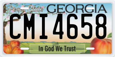 GA license plate CMI4658