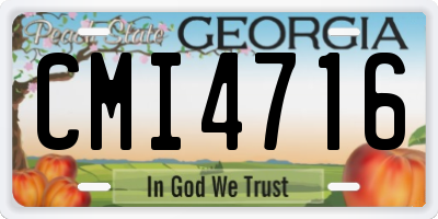 GA license plate CMI4716