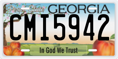 GA license plate CMI5942