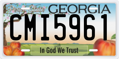 GA license plate CMI5961