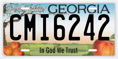 GA license plate CMI6242
