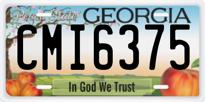 GA license plate CMI6375
