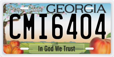 GA license plate CMI6404