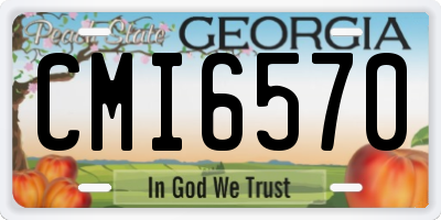 GA license plate CMI6570