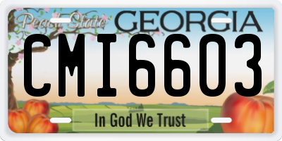 GA license plate CMI6603