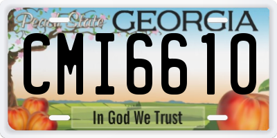 GA license plate CMI6610