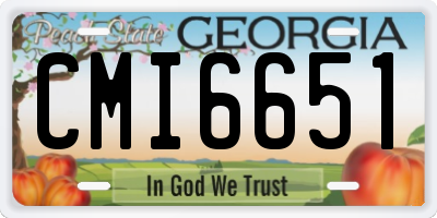 GA license plate CMI6651