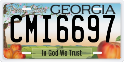 GA license plate CMI6697