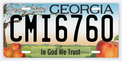 GA license plate CMI6760