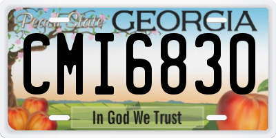 GA license plate CMI6830