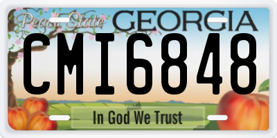 GA license plate CMI6848