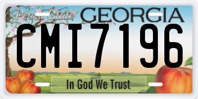 GA license plate CMI7196