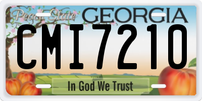 GA license plate CMI7210