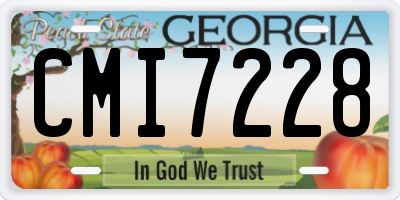 GA license plate CMI7228