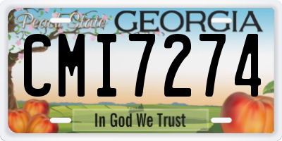 GA license plate CMI7274