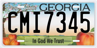 GA license plate CMI7345