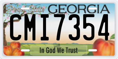 GA license plate CMI7354