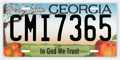 GA license plate CMI7365