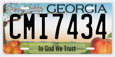 GA license plate CMI7434