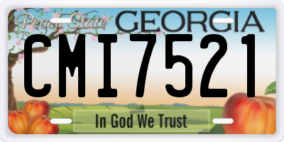 GA license plate CMI7521