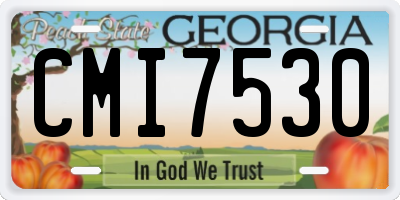 GA license plate CMI7530