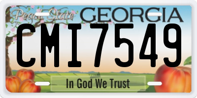 GA license plate CMI7549