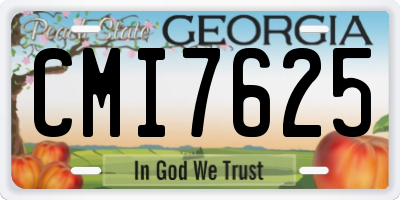GA license plate CMI7625
