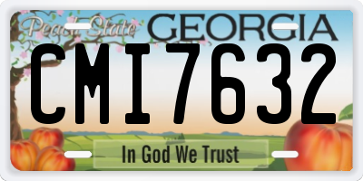 GA license plate CMI7632